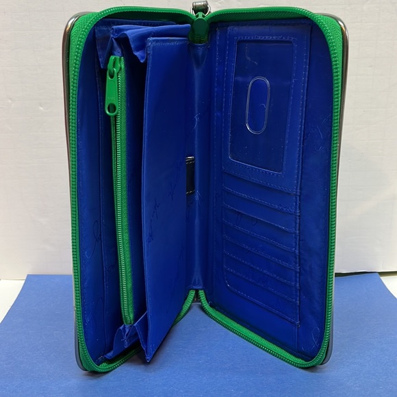 Vera Bradley BB COLLECTION Emerald Diamonds Accordion Style Wallet Wristlet NWOT - Picture 5 of 11